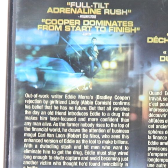 Limitless DVD Movie Starring Bradley Cooper, Abbie Cornish and Robert Diniro - Picture 3 of 4